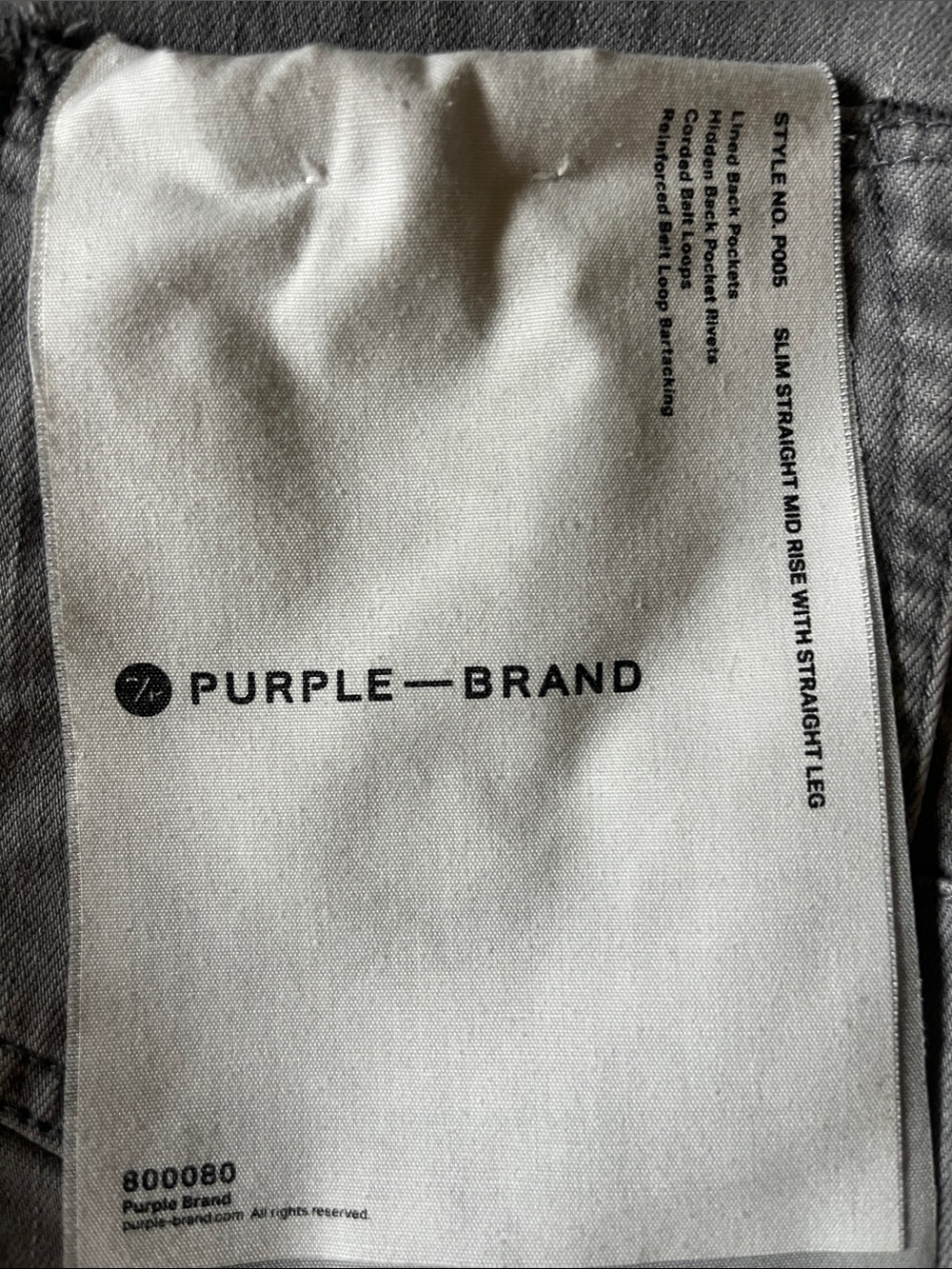 Purple Brand Men’s Slim Straight Jeans — Gray